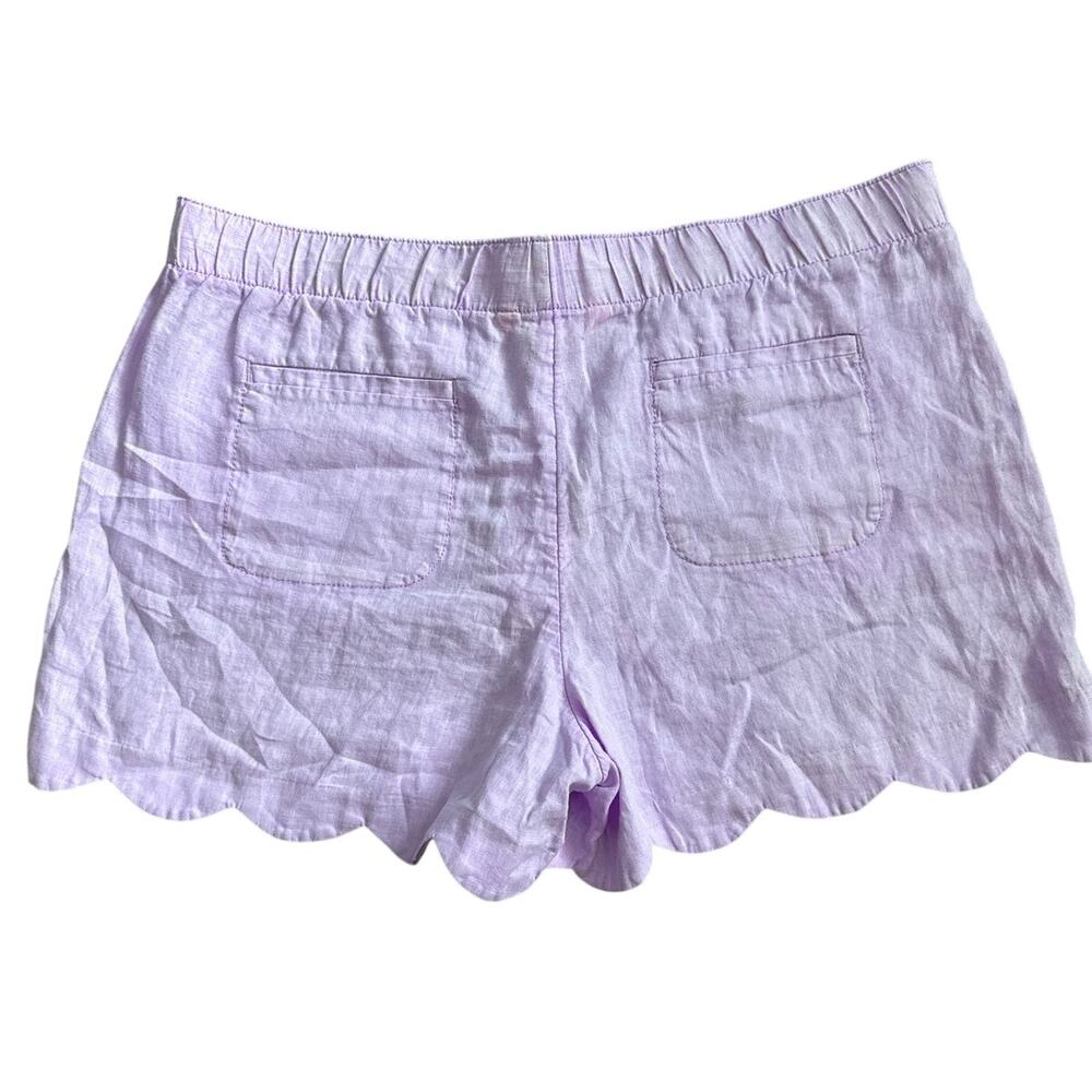 Lilly Pulitzer Brea 4” Linen Scallop Hem Shorts Purple Iris Size XL - Picture 6 of 10
